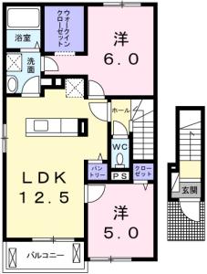 クラール南矢三 B 201【間取図】 999999 (201.202.jpg)