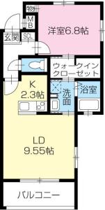 cube-g west 301【間取図】 999999 (cube-g west_1LDK-A.jpg)