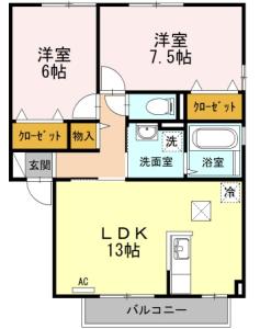 グランシャリオC棟 C102【間取図】 999999 (グランシャリオC102.jpg)