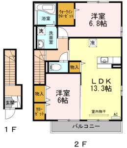 プルミエ ラムール Ⅰ棟 203【間取図】 999999 (間取り図.jpg)