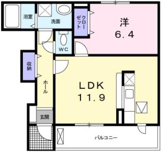 サニースクエア A 102【間取図】 999999 (102.JPG)