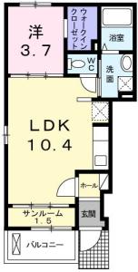 カーサ・フィオーレ 101【間取図】 999999 (カーサ・フィオーレ（１０１）-M.jpg)