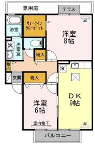 Stream Village B棟 102【間取図】 999999 (102.JPG)