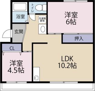 グリーンプラザ2 306【間取図】 999999 (GP2 2LDK(左右反転).jpg)