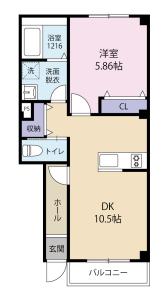 Casa･Mila 102【間取図】 999999 (カサ・ミラ玄関左側.jpg)
