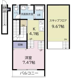 ラ フェリーチェ B棟 203【間取図】 999999 (2階2.jpg)