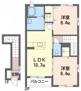 クラヴィエ沖洲 Ⅱ番館 205【間取図】 999999 (205.jpg)