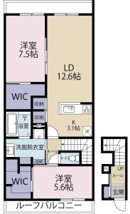 Belle Lead 東吉野 B棟 205【間取図】 999999 (ベルリードB205.jpg)