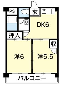 コーポ二丈 205【間取図】 020101 (コーポニ丈Ｂ.JPG)